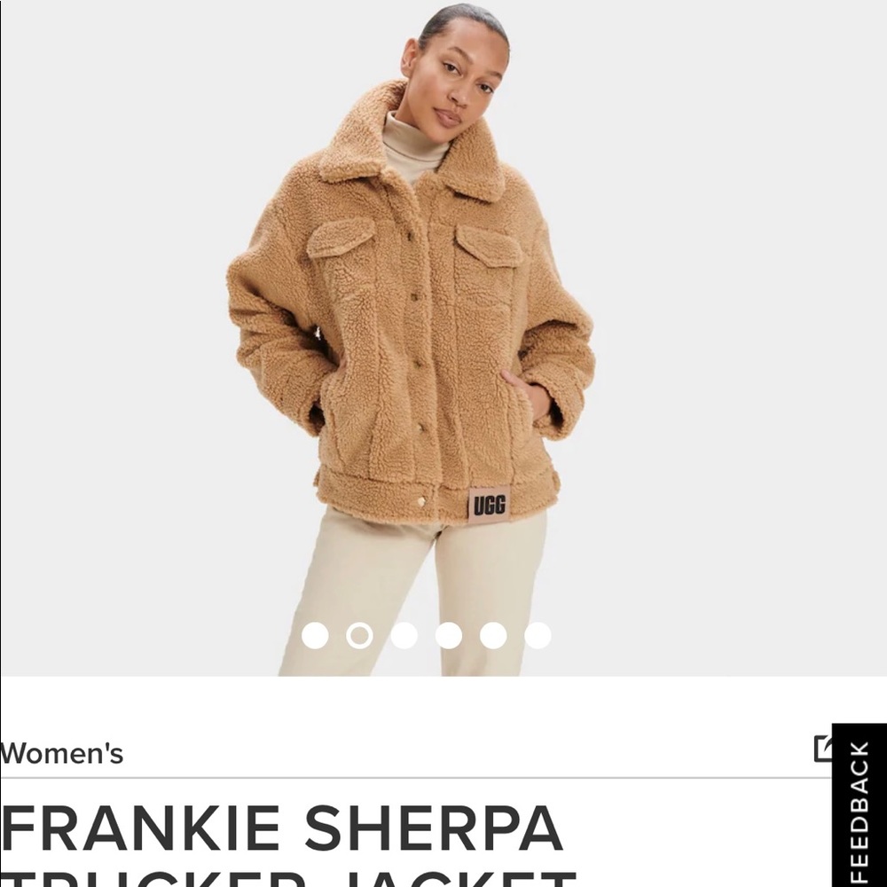 New UGG Frankie Sherpa Trucker Jacket in Camel